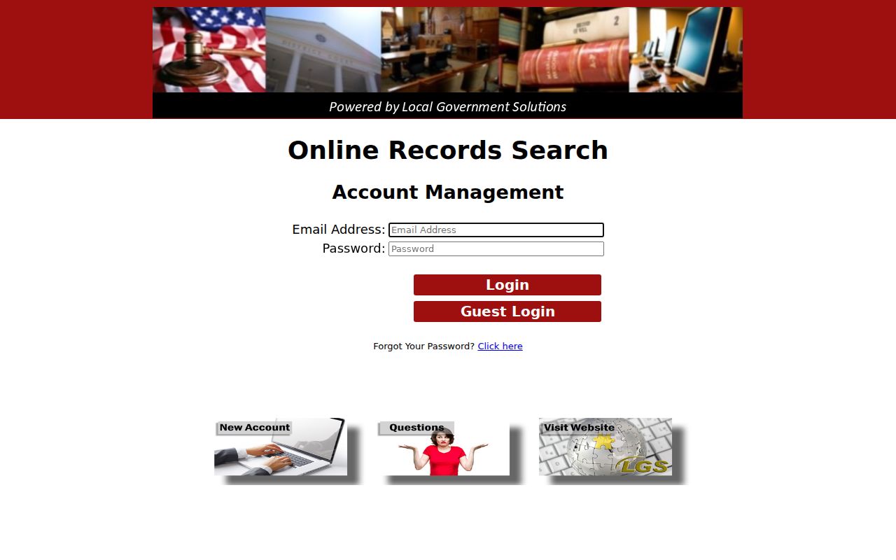 Runnels County court record search on the LGS public records landing page